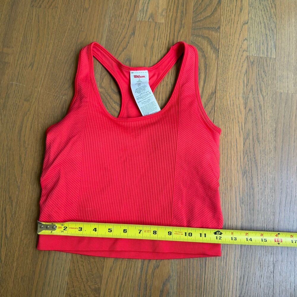 WILSON Everyday Brami Tennis Tank Top Sports Bra Infrared Red Small - Picture 10 of 11